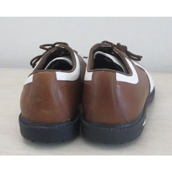 Nike 192049 221 Women's Sz 5.5 Brown/White Leather Classic Golf Shoes - Picture 7 of 10